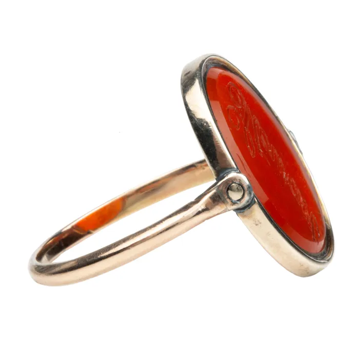 Bell Bird Antiques Rings 19th Century Hardstone Flip Ring
