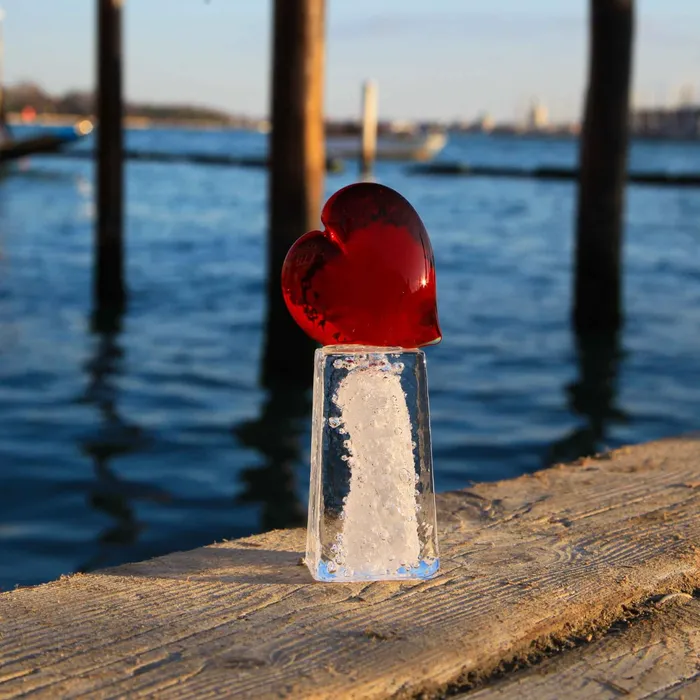 MuranoVItrum Necklaces Heart of Ice Tower Love of Venice Murano Glass