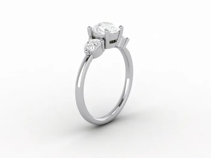 Orion Three Stone 10 Ct Round Cut Engagement Ring Sapheena Jewelry Rings