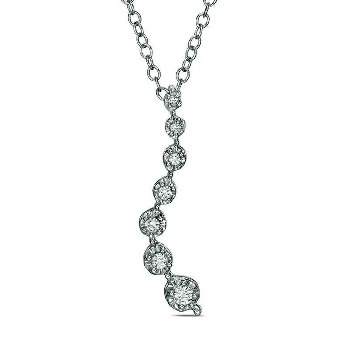 01 CT TW Journey Natural Diamond Pendant in 14K White Gold Goldia Necklaces 01 CT TW Journey Natural Diamond Pendant in 14K White Gold Goldia Necklaces