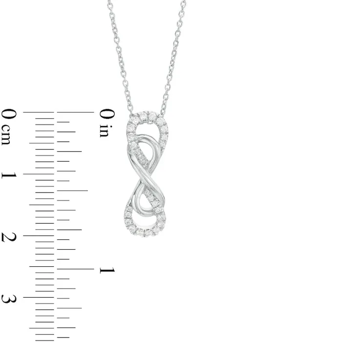 017 CT TW Natural Diamond Double Infinity Vertical Drop Pendant in Sterling Silver Goldia Necklaces 017 CT TW Natural Diamond Double Infinity Vertical Drop Pendant in Sterling Silver Goldia Necklaces