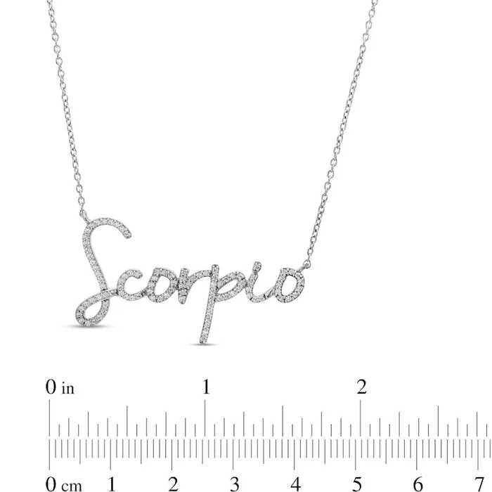 033 CT TW Natural Diamond Scorpio Necklace in Sterling Silver Goldia Necklaces 033 CT TW Natural Diamond Scorpio Necklace in Sterling Silver Goldia Necklaces
