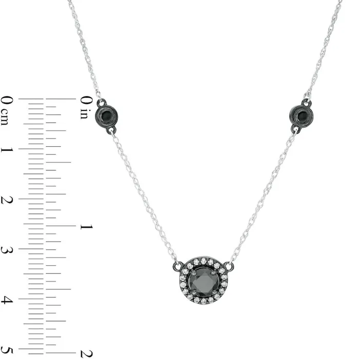 133 CT TW Enhanced Black and White Natural Diamond Frame Station Necklace in 10K White Gold and Black Rhodium Goldia Necklaces 133 CT TW Enhanced Black and White Natural Diamond Frame Station Necklace in 10K White Gold and Black Rhodium Goldia Necklaces