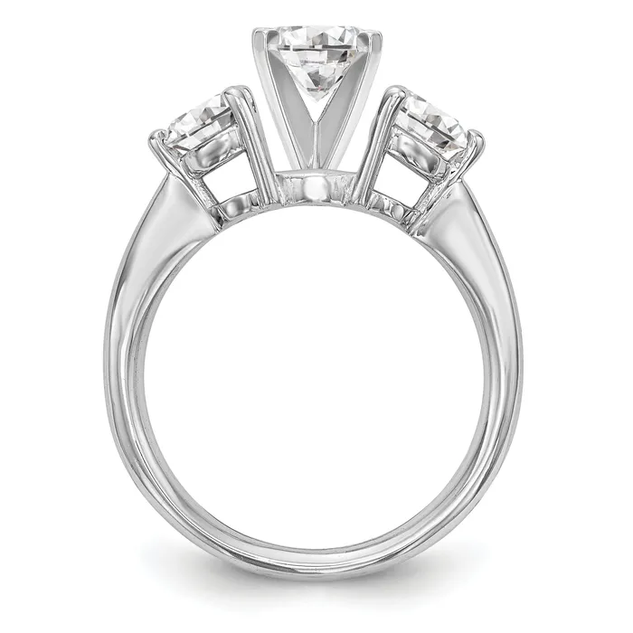 14K White Gold 3 Stone Diamond Peg Set Engagement Ring Goldiacom Rings
