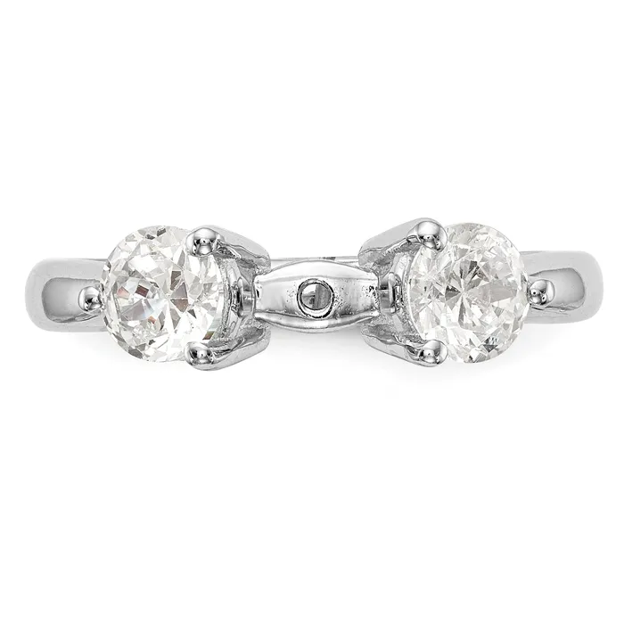 14K White Gold 3 Stone Diamond Peg Set Engagement Ring Goldiacom Rings