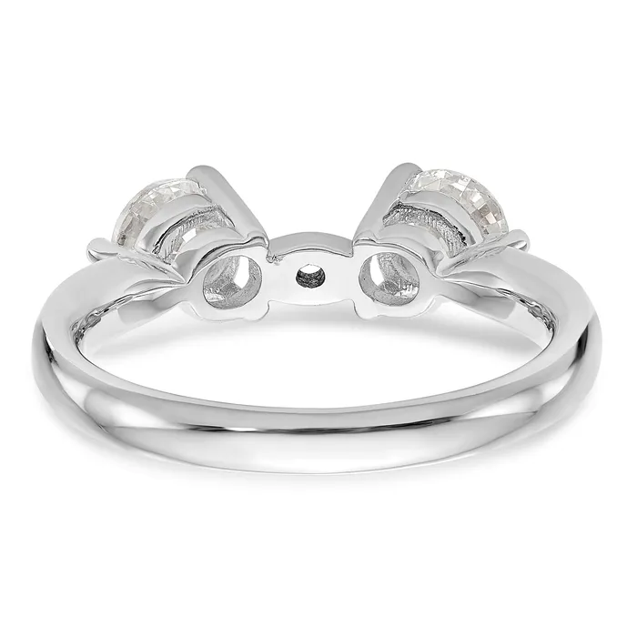 14K White Gold 3 Stone Diamond Peg Set Engagement Ring Goldiacom Rings