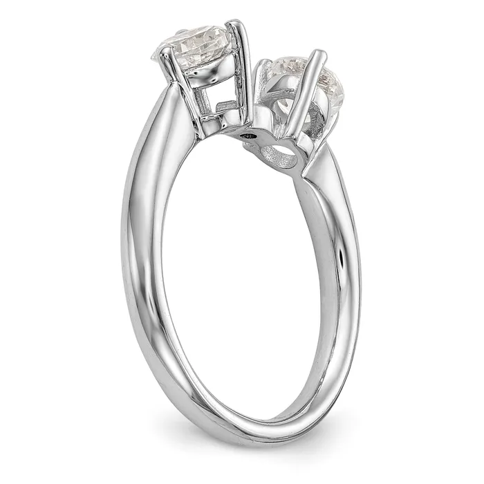 14K White Gold 3 Stone Diamond Peg Set Engagement Ring Goldiacom Rings