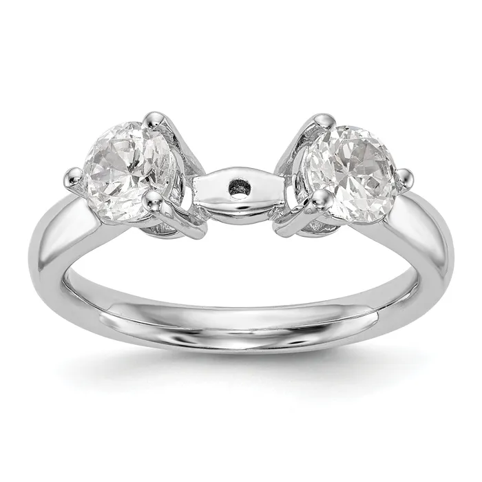 14K White Gold 3 Stone Diamond Peg Set Engagement Ring Goldiacom Rings