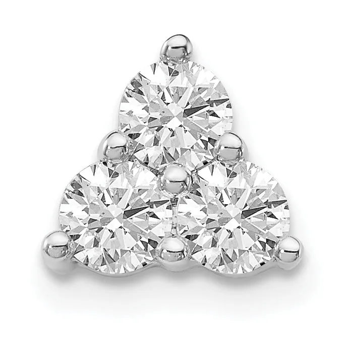 14K White Gold Lab Grown Diamond VSSI G 3Stone Triangle Pendant Goldia Necklaces 14K White Gold Lab Grown Diamond VSSI G 3Stone Triangle Pendant Goldia Necklaces