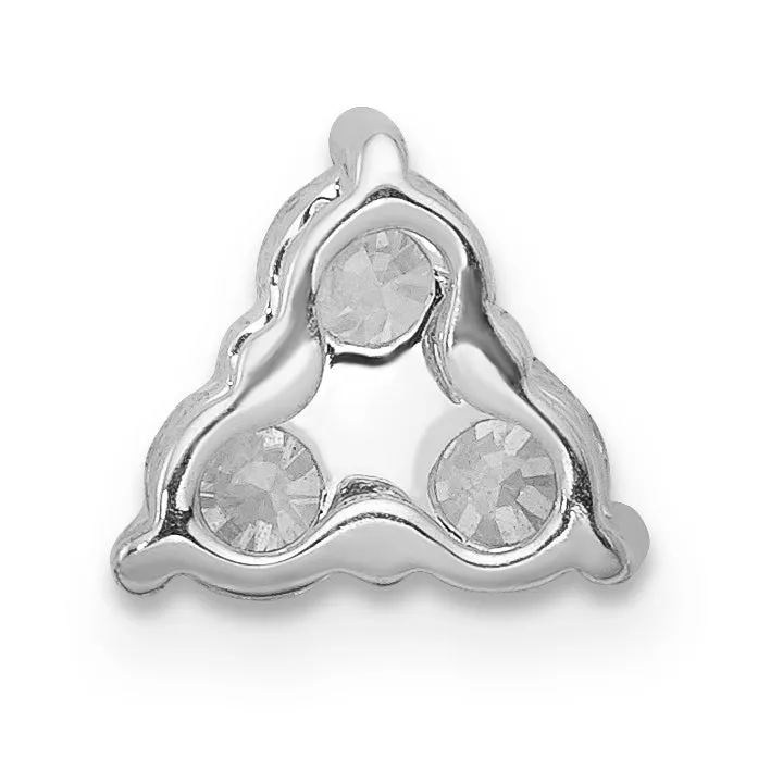 14K White Gold Lab Grown Diamond VSSI G 3Stone Triangle Pendant Goldia Necklaces
