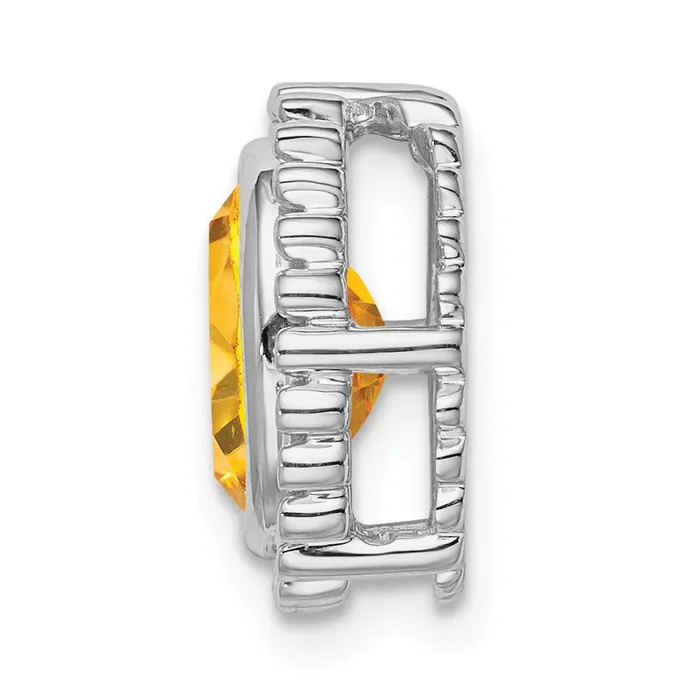 14k White Gold Oval Citrine Chain Slide Goldia Necklaces