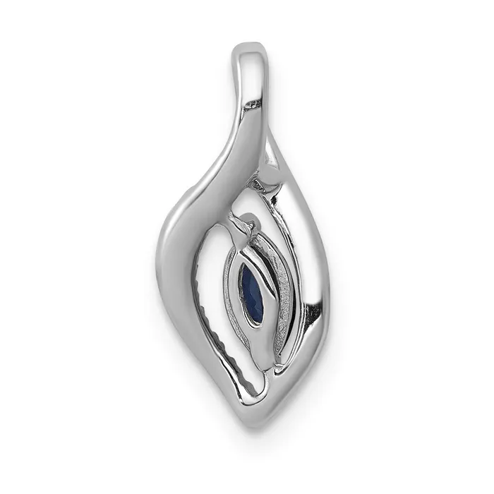 14k White Gold Real Diamond and 37 Marquise Sapphire Pendant Goldia Necklaces