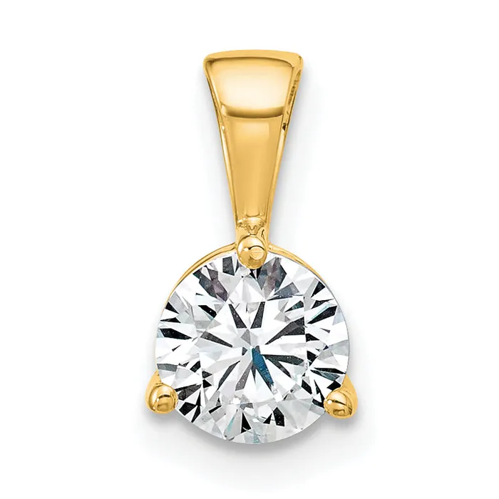 14k Yellow Gold 34 Ct Lab Grown Diamond VSSI G Three Prong Solitare Pendant Goldia Necklaces 14k Yellow Gold 34 Ct Lab Grown Diamond VSSI G Three Prong Solitare Pendant Goldia Necklaces