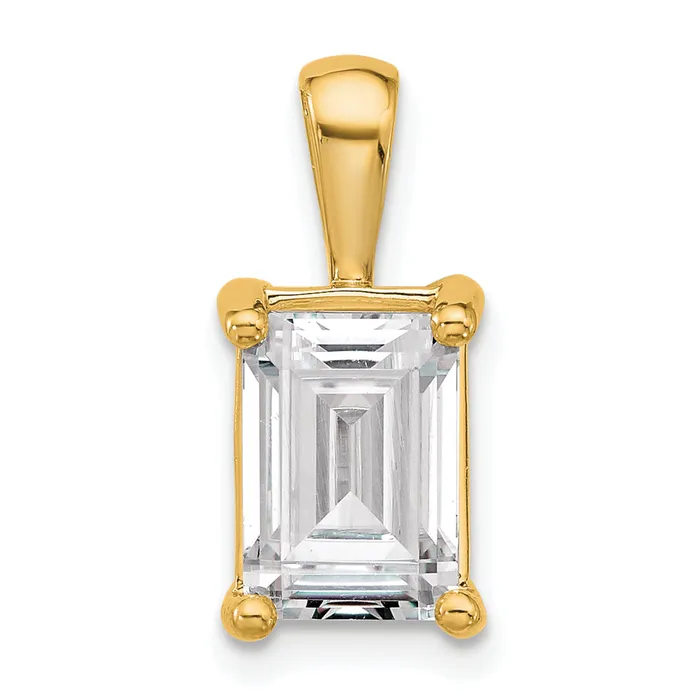 14k Yellow Gold 3 Ct Lab Grown Diamond VSSI G Emerald Four Prong Pendant Goldia Necklaces 14k Yellow Gold 3 Ct Lab Grown Diamond VSSI G Emerald Four Prong Pendant Goldia Necklaces