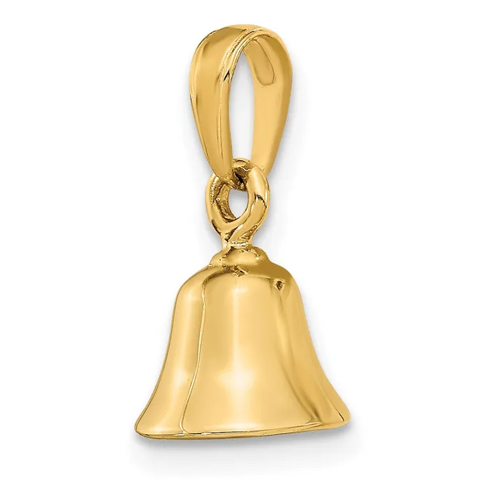 14k Yellow Gold 3D Moveable Bell Pendant Goldia Necklaces