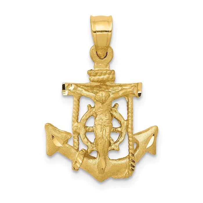 14k Yellow Gold Mariners Cross Pendant Goldia Necklaces