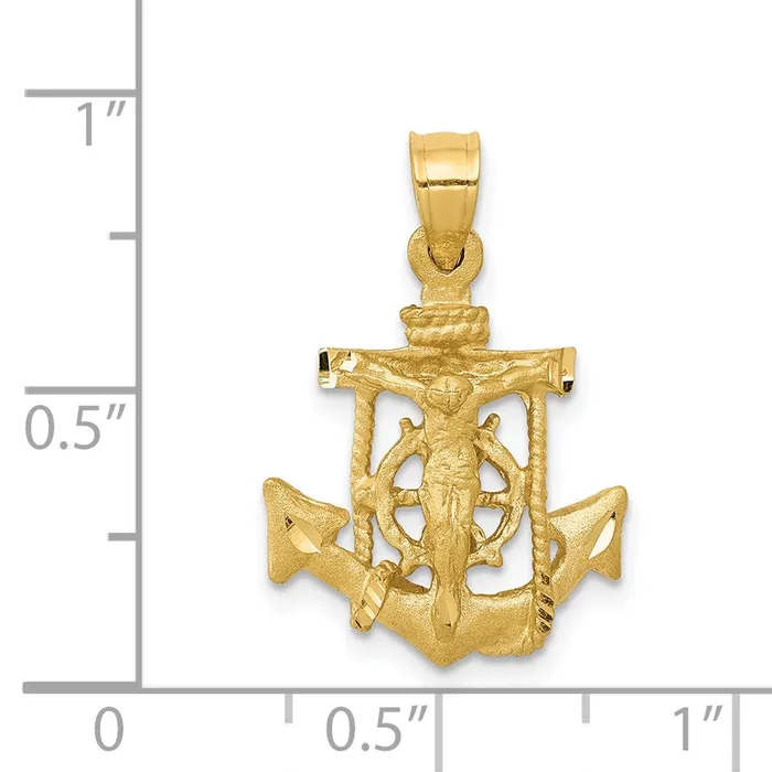 14k Yellow Gold Mariners Cross Pendant Goldia Necklaces