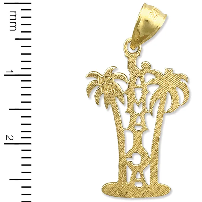 Charm Necklaces Goldia 14K Gold Jamaica with Palm Trees Charm