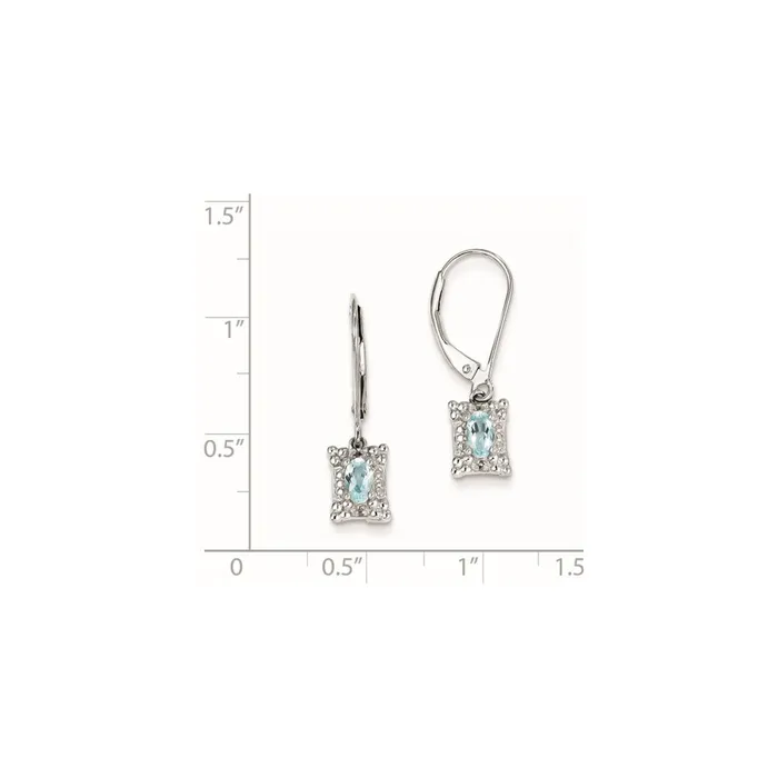Earrings Goldia Sterling Silver Light Blue Topaz Diamond Earrings