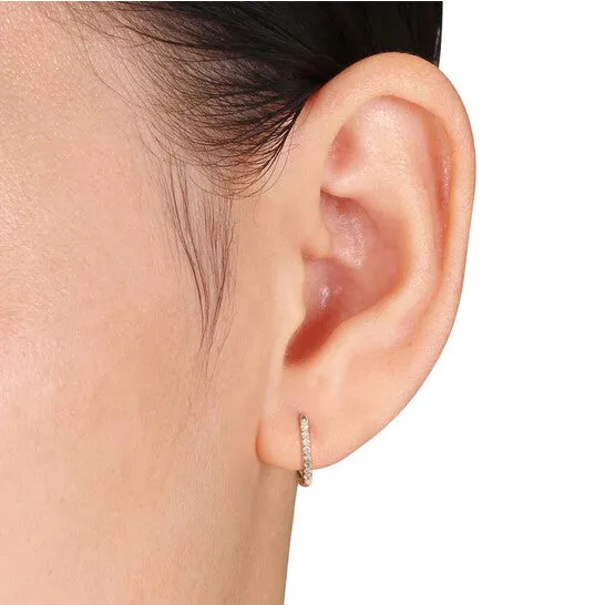 Earrings JMS always Original AMOUR 110 CT TW Diamond Hoop Earrings In 10K Yellow Gold Earrings JMS always Original AMOUR 110 CT TW Diamond Hoop Earrings In 10K Yellow Gold