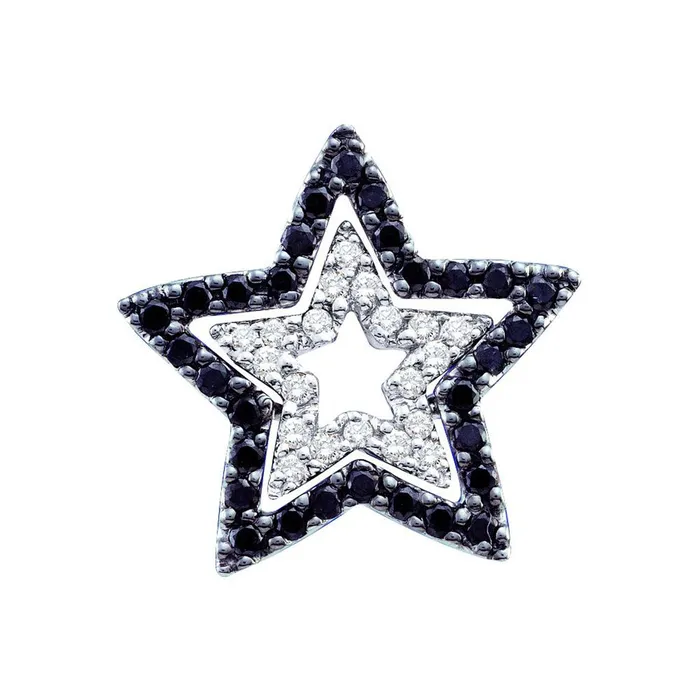 gndatlanta Necklaces 14k White Gold Round Black Diamond Star Pendant 13 Cttw gndatlanta Necklaces 14k White Gold Round Black Diamond Star Pendant 13 Cttw