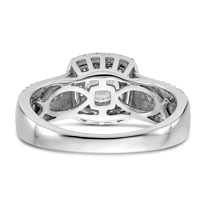 Goldia 10k TwoTone Rose and White Gold 78 Ct Lab Grown Diamond VSSI G Round Fancy Halo Engagement Ring Rings