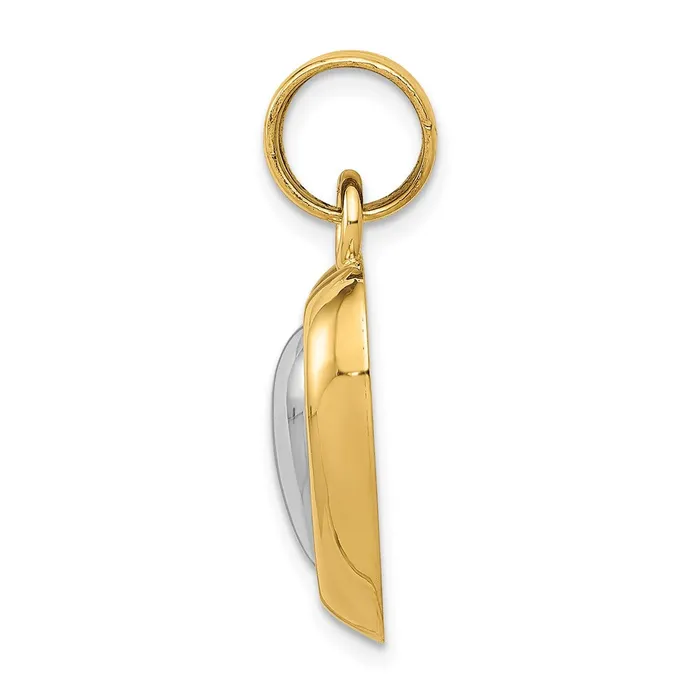 Goldia 14k Yellow Rhodium Gold wWhite Rhodium Polished Heart Pendant Necklaces