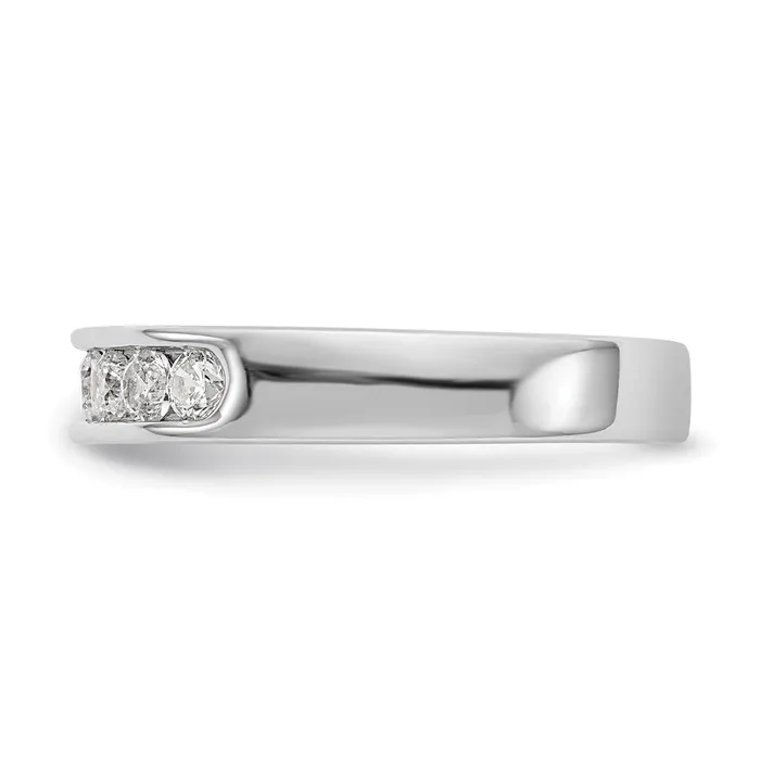 goldiaca Rings 14K White Gold 8Stone Real Diamond Channel Band