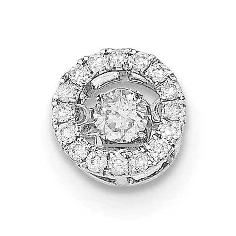 Goldiacom Necklaces 14k White Gold Vibrant Diamond Polished Round Pendant