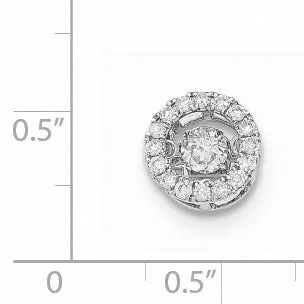 Goldiacom Necklaces 14k White Gold Vibrant Diamond Polished Round Pendant