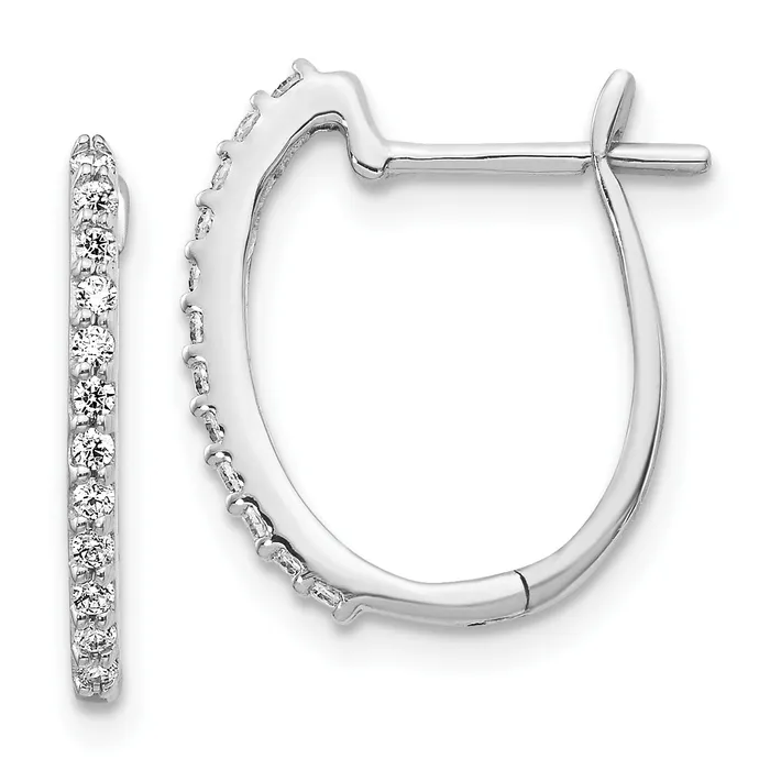 Goldia Earrings 14k White Gold 15 Ct Lab Grown Diamond VSSI G Hinged Hoop Earrings
