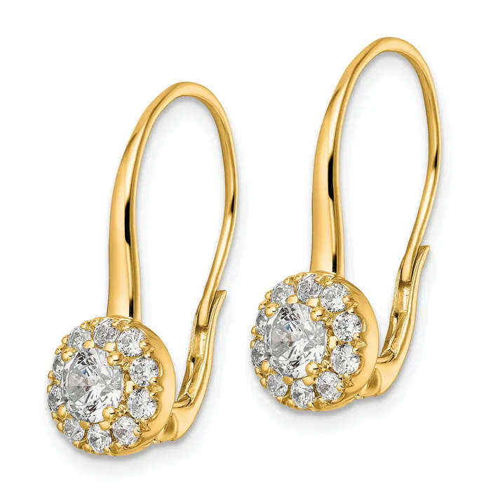 Goldia Earrings 14k Yellow Gold Lab Grown VSSI FGH Diamond Leverback Drop Earrings