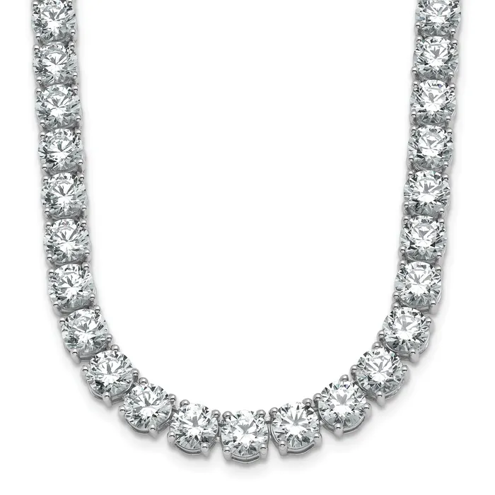Goldia Necklaces 14k White Gold 58 13 Ct Lab Grown Diamond VSSI G Round 24 inch Straight Tennis Necklace Goldia Necklaces 14k White Gold 58 13 Ct Lab Grown Diamond VSSI G Round 24 inch Straight Tennis Necklace