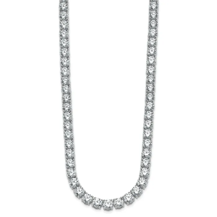 Goldia Necklaces 14k White Gold 58 13 Ct Lab Grown Diamond VSSI G Round 24 inch Straight Tennis Necklace