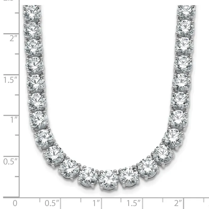 Goldia Necklaces 14k White Gold 58 13 Ct Lab Grown Diamond VSSI G Round 24 inch Straight Tennis Necklace