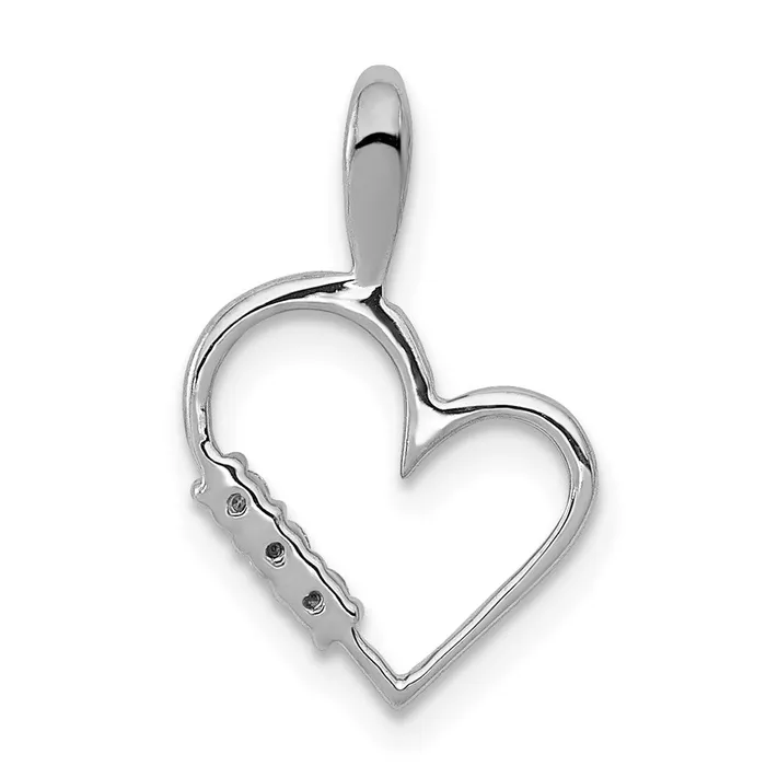 Goldia Necklaces 14k White Gold AA 120ct Real Diamond Heart Pendant