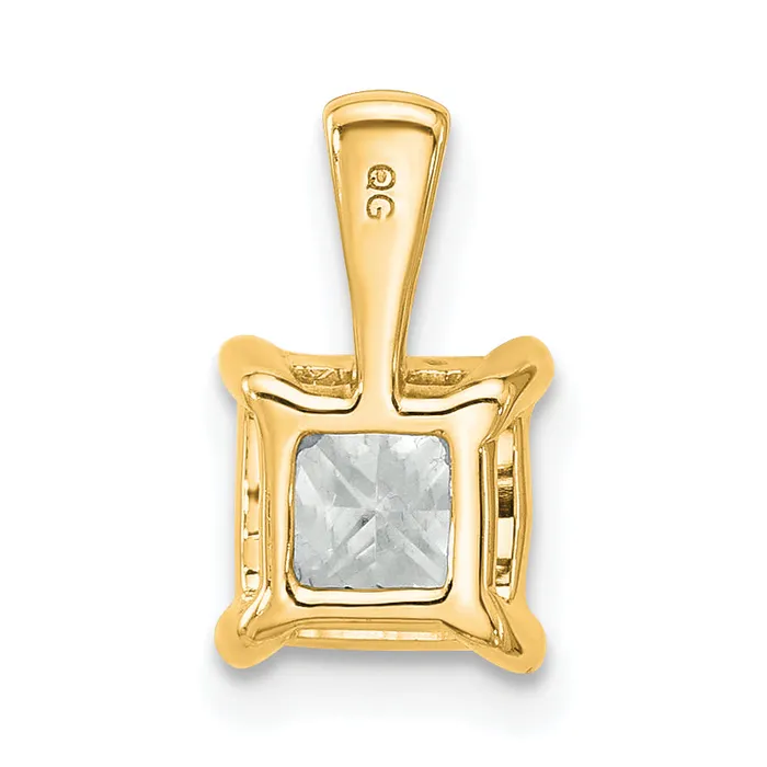 Goldia Necklaces 14k Yellow Gold 1 12 Ct Certified Lab Grown Diamond VSSI G Princess Four Prong Pendant