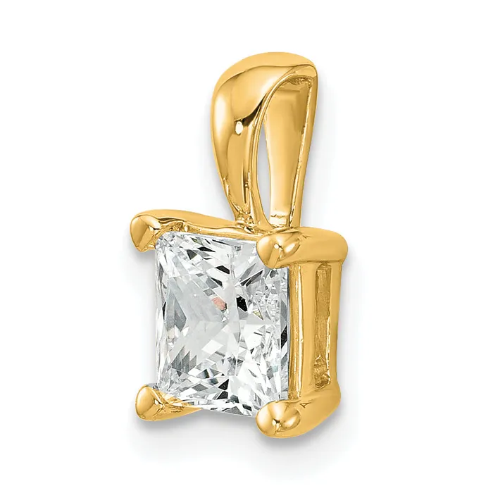 Goldia Necklaces 14k Yellow Gold 1 12 Ct Certified Lab Grown Diamond VSSI G Princess Four Prong Pendant
