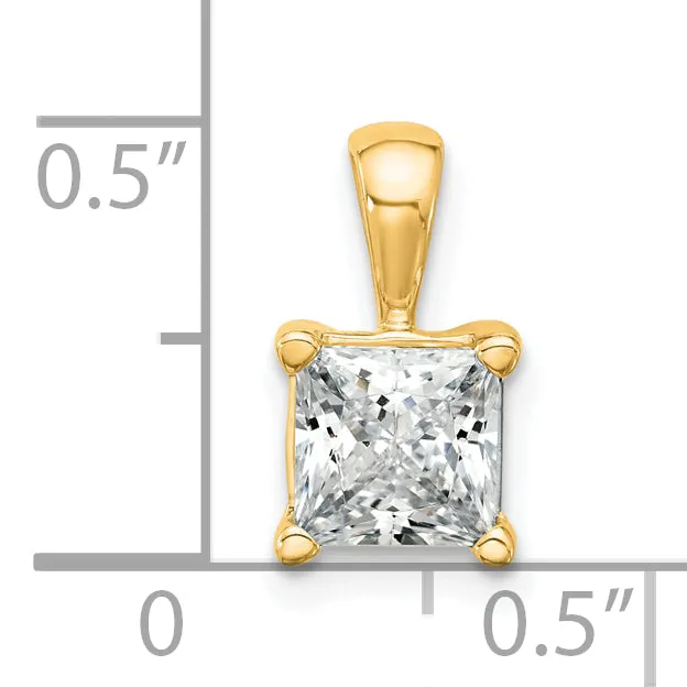 Goldia Necklaces 14k Yellow Gold 1 12 Ct Certified Lab Grown Diamond VSSI G Princess Four Prong Pendant