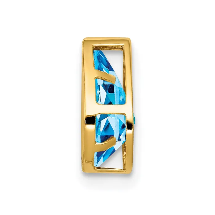 Goldia Necklaces 14K Yellow Gold 9x6mm Pear Blue Topaz bezel pendant
