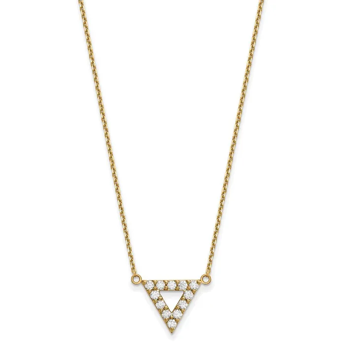 Goldia Necklaces 14K Yellow Gold A Quality Real Diamond 13mm Triangle Necklace