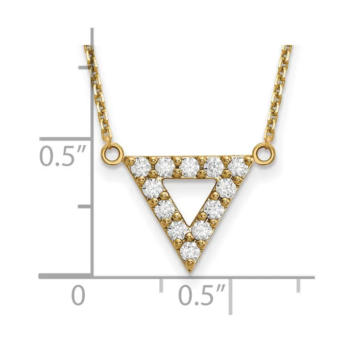Goldia Necklaces 14K Yellow Gold A Quality Real Diamond 13mm Triangle Necklace