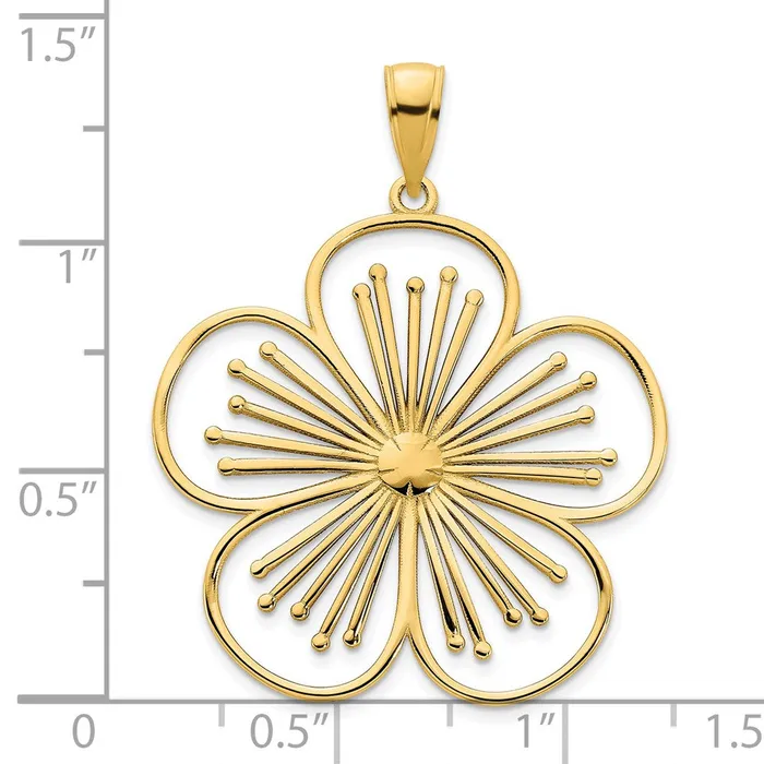 Goldia Necklaces 14k Yellow Gold Flower Pendant