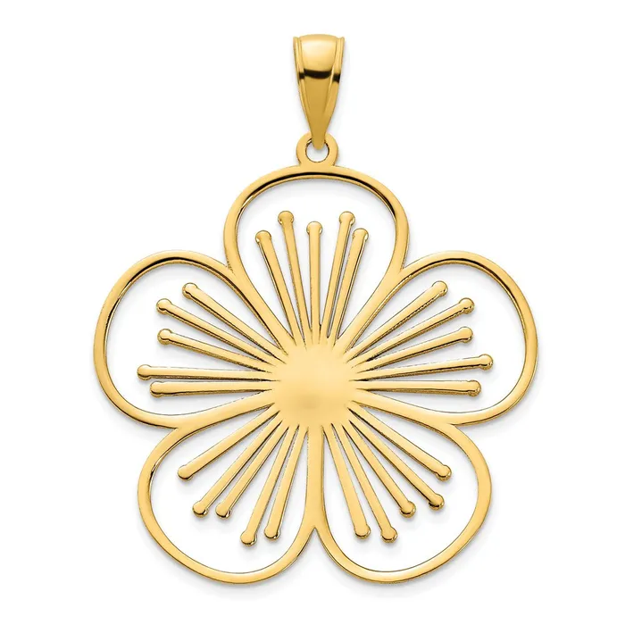 Goldia Necklaces 14k Yellow Gold Flower Pendant