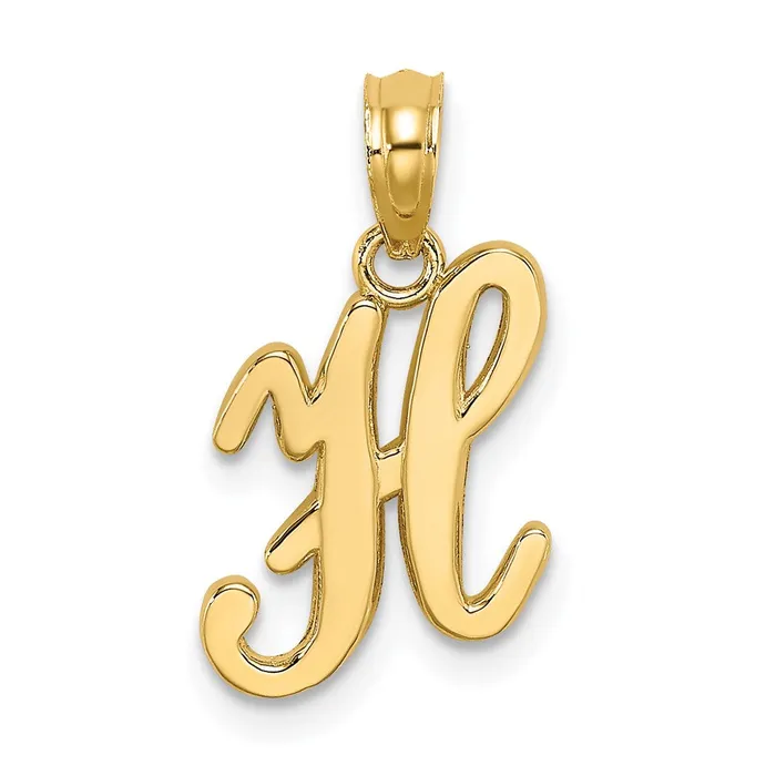 Goldia Necklaces 14k Yellow GoldY Script Letter H Initial Pendant