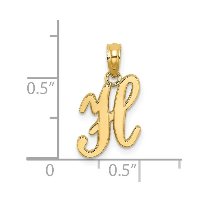Goldia Necklaces 14k Yellow GoldY Script Letter H Initial Pendant