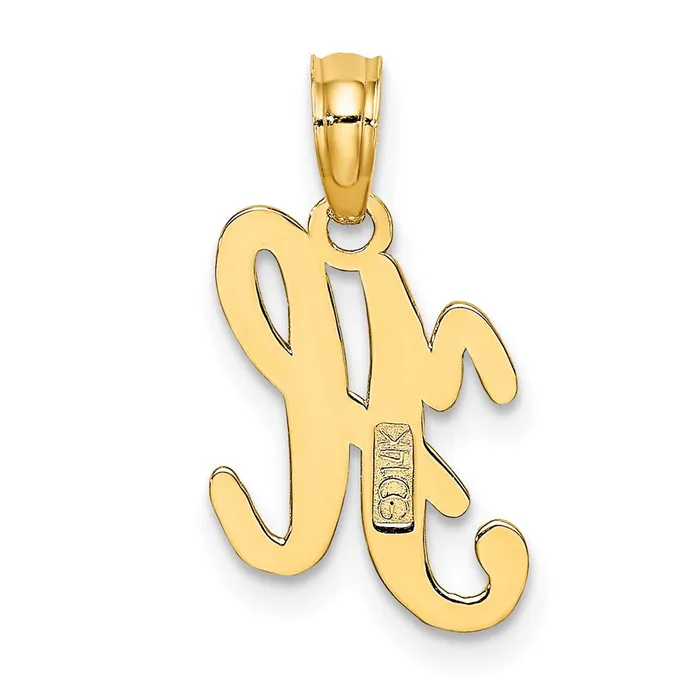 Goldia Necklaces 14k Yellow GoldY Script Letter H Initial Pendant