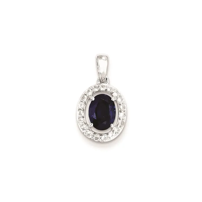 Goldia Necklaces Sterling Silver Rhodium Plated White Topaz u0026 Sapphire Pendant Goldia Necklaces Sterling Silver Rhodium Plated White Topaz u0026 Sapphire Pendant
