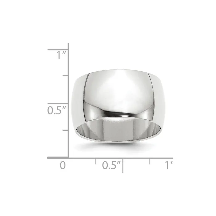 Goldia Rings Solid 10K White Gold 12mm Half Round MensWomens Wedding Band Ring Size 12 Goldia Rings Solid 10K White Gold 12mm Half Round MensWomens Wedding Band Ring Size 12