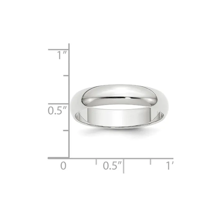 Goldia Rings Solid 14K Yellow Gold White Gold 5mm HalfRound MensWomens Wedding Band Ring Size 11